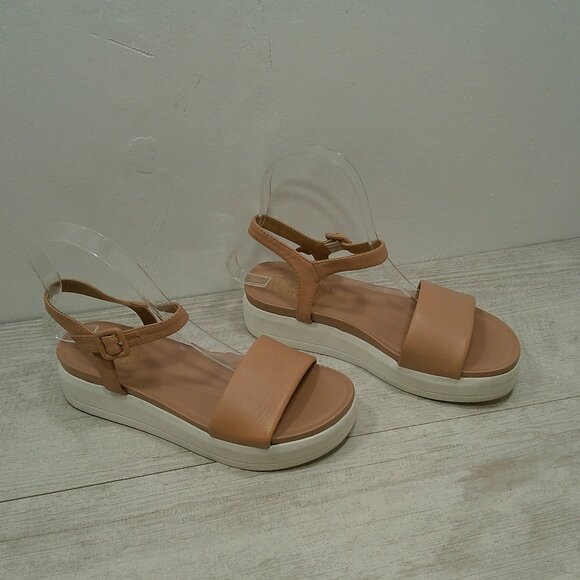 Franco Sarto Karlene Nude Platform Leather Sandals Size 6M - Picture 8 of 11